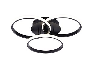 Plafon LED 45W 25x25cm Preto com Temperatura de Cor Ajustável