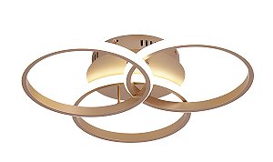 Plafon LED 45W 3375LM 3 Temperaturas de Cor Bivolt Alumínio Dourado e Silicone