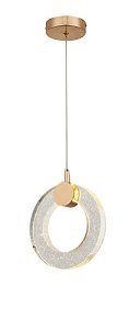 Pendente 20cm 6W 3000K Bivolt Metal e Cristal Rosé