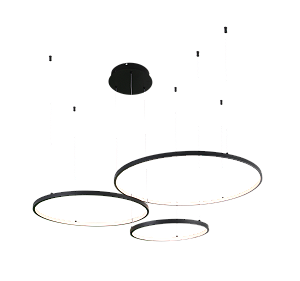 Pendente LED 112W 7840LM 3000K Bivolt Alumínio Preto e Silicone com Cabo de 4m