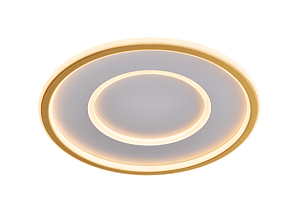 Plafon LED 40cm 49W 3000K Bivolt Metal Dourado e Silicone