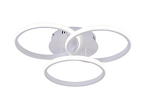 Plafon LED 45W 3375LM 3000K 4000K 6000K Bivolt Metal Branco e Silicone 25x25x25cm