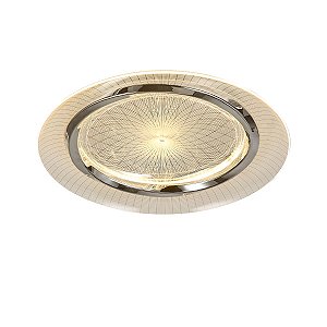 Plafon LED Redondo 50cm 60W 3000K/4500K/6000K 4500LM Bivolt Metal Cromado e Acrílico