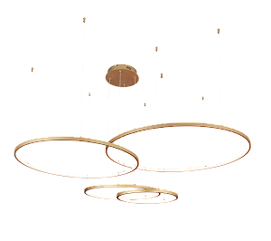 Pendente LED 174W 12180LM 3000K Bivolt Alumínio Dourado e Silicone