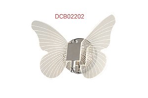 Arandela Mini Borboleta LED 6W 3000K Bivolt Metal Cromado e Acrílico 24x18cm