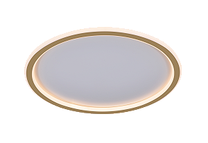 Plafon LED Redondo 40cm 49W 3000K Bivolt Metal Dourado e Silicone