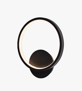 Arandela LED 14W 3000K 1400LM Bivolt Metal Preto e Silicone 25x22cm