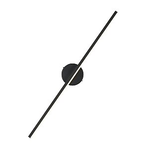 Arandela LED 12W 3000K 3700LM Bivolt Metal Preto e Acrílico 81×12cm
