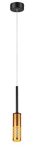 Pendente LED 6W 3000K 300LM Bivolt Metal Dourado e Acrílico com Cabo de 1,5M
