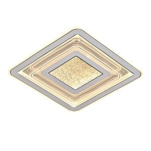 Plafon LED 40CM 96W 7200LM 3000K 4500K 6500K Bivolt Metal Cinza e Acrílico