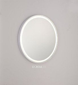 Espelho Redondo LED Dimerizável 58CM 24W 4000K 2400LM Bivolt IP67 Metal Branco e Acrílico