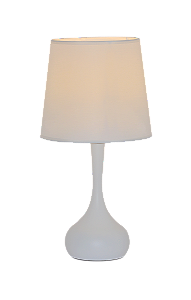 Abajur de Mesa Branco com Cúpula de Linho