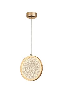 Pendente de Cristal Dourado 20cm 5W 3000K Bivolt com Cabo de 1,5m