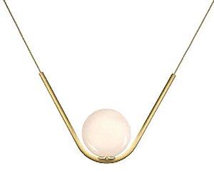 Pendente 55×35CM E27 Metal e Vidro Dourado