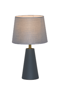 Abajur de Mesa Cinza com Cúpula de Linho e Base de Metal E27 25x43CM com Cabo de 1,5M