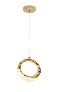 Pendente LED 6W 3000K Bivolt Metal Dourado e Plástico com Cabo de 1,5m