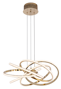 Pendente LED 56x20cm 43W 3500K Bivolt Metal Dourado e Silicone com Cabo de 1,5m