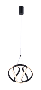 Pendente LED 20CM 39W 2730LM 3000K Bivolt Metal Preto e Silicone