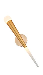 Arandela LED 5,5x43cm 5W 3000K Bivolt Metal Dourado e Acrílico com Cabo de 1,5m