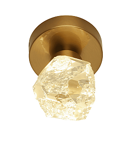 Arandela de Parede LED 5W 3000K 500LM Bivolt em Metal Bronze e Cristal 8,5×17CM
