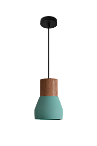 Pendente de Metal e Concreto Verde Light com Soquete E27 e Cabo de 2M