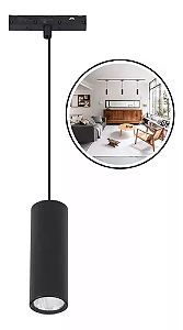 PENDENTE LED TRILHO MAGNETICO 6W PRETO