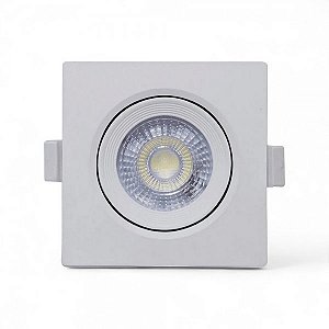 Spot branco Led 5w Downlight Quadrado Embutir slim Quente Bivolt - CTB