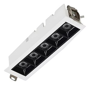 Mini Spot De Embutir Pontual 10w 800lm Branco C/ Preto 3000k