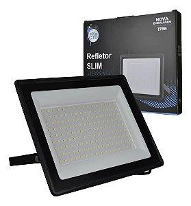 Refletor Led 200w Slim 6500k Branco Frio Bivolt IP66 Cor Preto