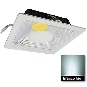 Luminária Painel LED COB 20W para Embutir Quadrado Branco Frio