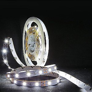 Fita LED SMD 3528 Branco Frio 5 Metros Sem Silicone IP20