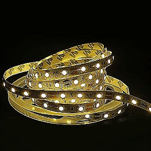 Fita LED SMD 5050 5m Branco Quente Sem Silicone 12V IP20