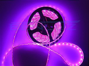 Fita LED 5050 Rosa 12V IP65 Com Silicone 5 Metros