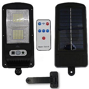 Luminária Solar de 20W Branca Fria 6500K com Sensor de Presença e Controle Remoto