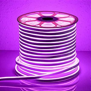 Mangueira LED Neon Roxa 220V Rolo de 100m Siliconada