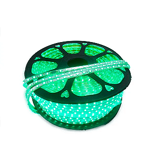 Mangueira Chata LED 5050 Verde 100 Metros 110V/220V