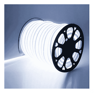 Mangueira LED Neon BRANCO FRIO 110V Rolo com 100 Metros