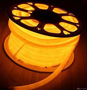 Mangueira LED Neon laranja 110V Rolo com 100 Metros