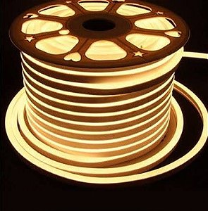 Mangueira LED Neon BRANCO QUENTE 220V Rolo com 50 Metros