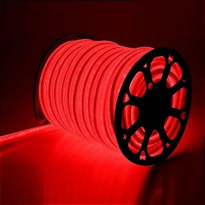Mangueira LED Neon VERMELHO 110V Rolo com 50 Metros