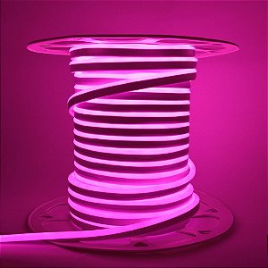 Mangueira Rosa Neon Flex LED Flexível 12V por Metro