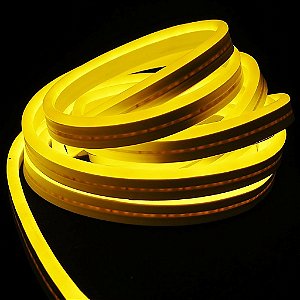 Mangueira LED Neon Flexível 12V Âmbar 1 Metro a Prova d'água