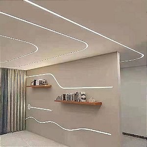 Perfil LED Flexível 120 LEDs/m 24V Branco Frio 14x14mm