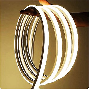 Perfil LED Flexível 120 LEDs/m 24V Branco Morno 10x10mm