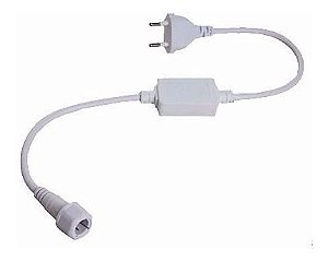 Rabicho Plug para Mangueira LED Redonda 2 Fios Bivolt até 12mm