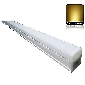 Luminária Tubular LED T5 9W com Calha 59cm Branco Quente