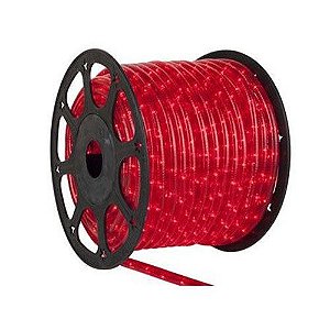 Mangueira LED Vermelha 11mm 24 LEDs por Metro 110V (Rolo de 100 Metros)