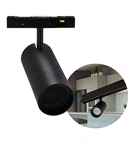 SPOT TRILHO MAGNETICO 20W PRETO BRANCO QUENTE