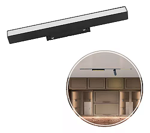 LUMINARIA LED DIFUSA MAGNETICA 24W PRETO BRANCO QUENTE