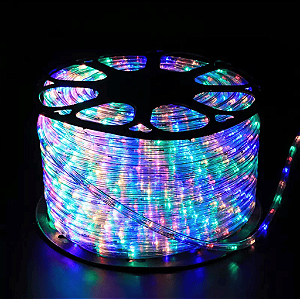 Mangueira de LED Redonda COLORIDO  11mm 24 LEDs por Metro 110V (Rolo de 50 Metros)
